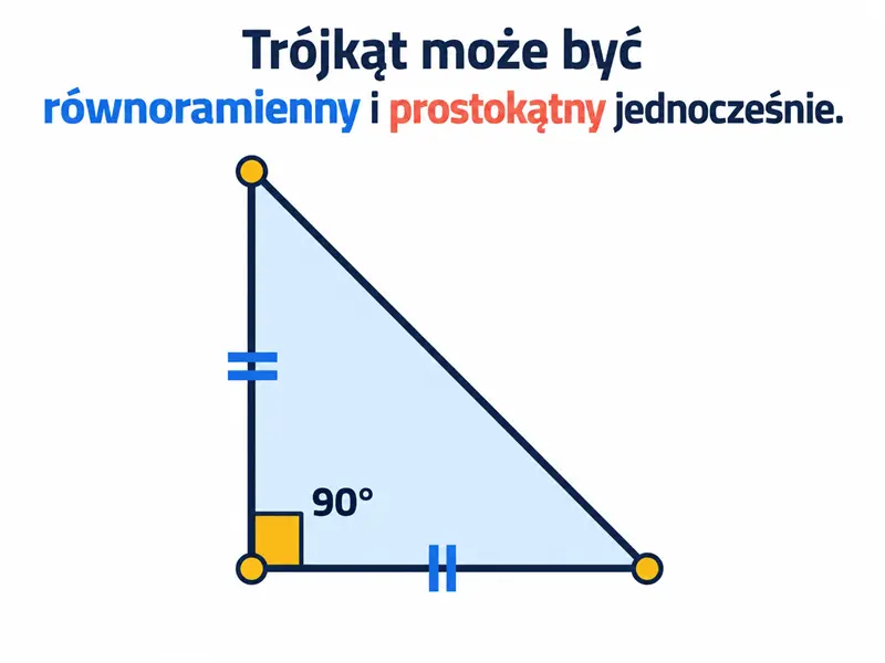 Pojedynczy trójkątny wspornik z dwoma prostopadłymi równymi ramionami i oznaczeniem 90°.