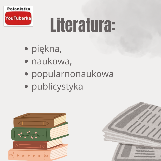 Literatura piękna, naukowa, popularnonaukowa i publicystyka