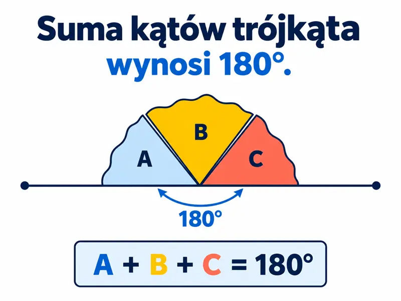 Trzy wycięte narożniki tego samego papierowego trójkąta ułożone przy wspólnym wierzchołku bez luk w kąt półpełny.