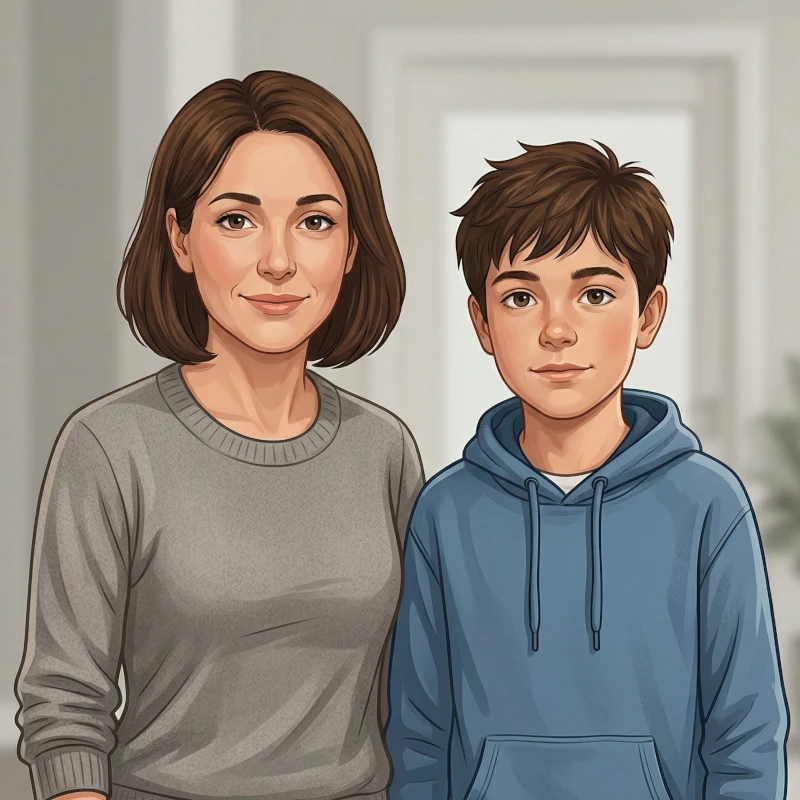 Parent supporting a child in learning